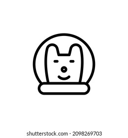 astronaut dog icon in vector. logotype