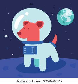 astronaut dog space scene character