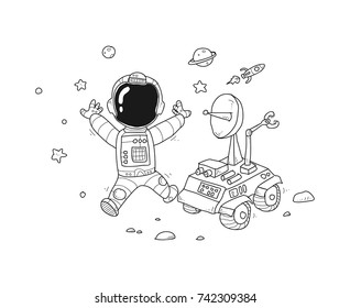 astronaut doodle