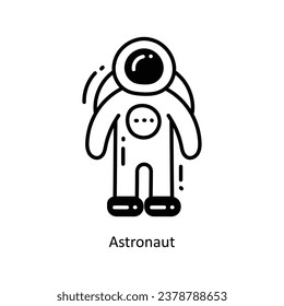 Astronaut doodle Icon Design illustration. Space Symbol on White background EPS 10 File