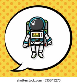 astronaut doodle, speech bubble