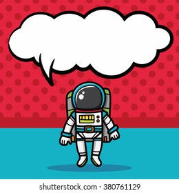 astronaut doodle, speech bubble