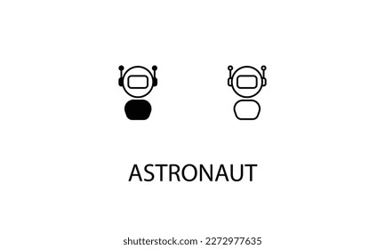 Astronaut double icon design stoke illustration