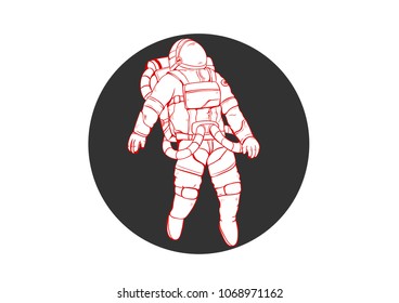 astronaut drawing doodle icon vector