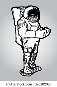 astronaut drawing sketch