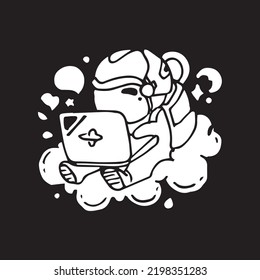 dibujo astronauta en vector espacial para libro de coloreado