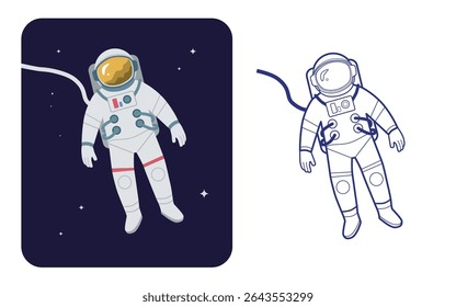 Astronaut drifting peacefully through space