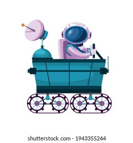 astronaut driving cart space scene