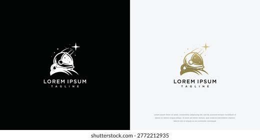 Astronaut Eagle Logo Design Vector