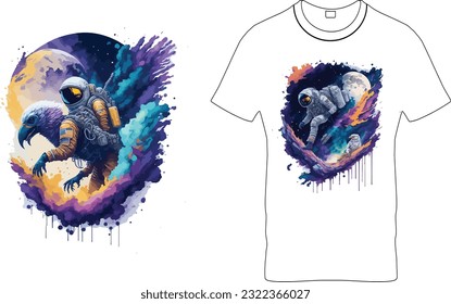 Astronaut Eagle Sublimation T-Shirt Design