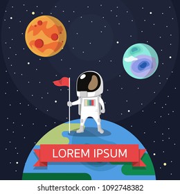 Astronaut earth vector
