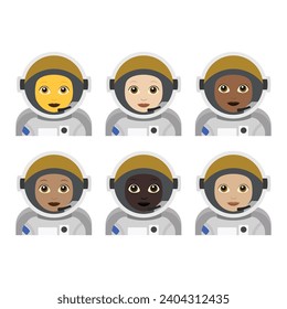 Espacio de ilustración vectorial del emoji astronauta