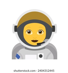 Espacio de ilustración vectorial del emoji astronauta