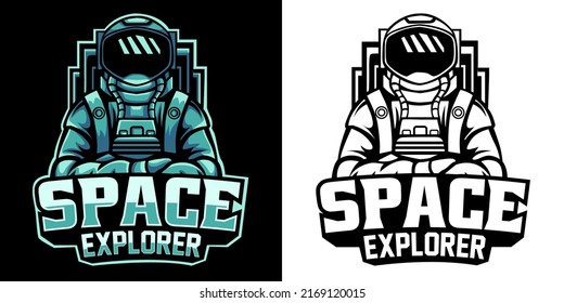 astronaut esport logo mascot design