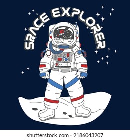 ASTRONAUT EXPLORER OF SPACE ON A PLANET