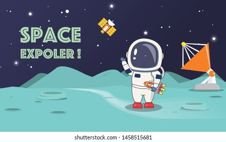 Astronaut explores planets in space