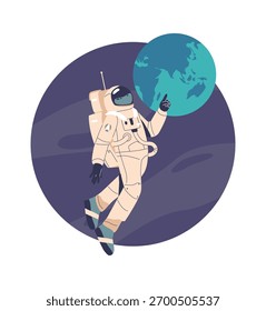 Astronaut exploring earth in space