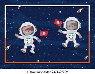 Astronaut, der die Weltraumgrafik erforscht