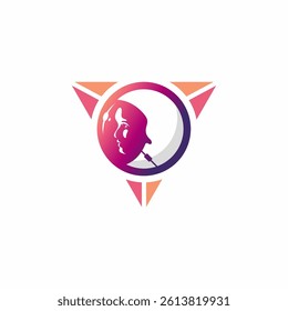 Astronaut Face Illustration in Helmet with Futuristic Geometric Design