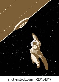 astronaut falling from lock dock