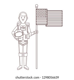 astronaut with flag