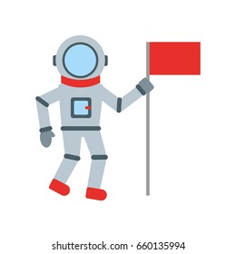 astronaut with flag comic character icon