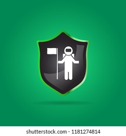 Astronaut and flag icon