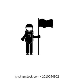 astronaut with flag icon. Element of space icons. Premium quality graphic design icon. Signs, outline symbols collection icon for websites, web design, mobile app on white background
