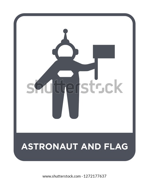 astronaut and flag icon vector on\
white background, astronaut and flag trendy filled icons from\
Astronomy collection, astronaut and flag simple element\
illustration