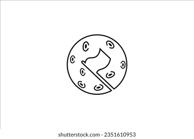 astronaut flag logo design illustration on planet