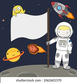 Astronaut flagged on the moon