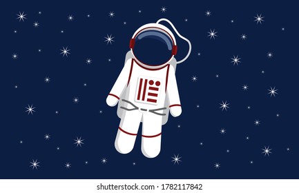 Astronaut with a flat design