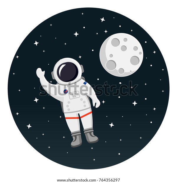 おかしな風船を使った飛ぶ宇宙飛行士のイラスト デザインは ロゴ 壁紙 アプリケーションロゴ Tシャツ 衣類 デジタルメディアやプリントメディアに使用できます のイラスト素材 Shutterstock