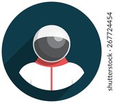 Astronaut, Flat design, vector illustration, long shadow