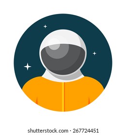 Astronaut, Flat design, vector illustration, isolated on white background