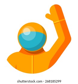 Astronaut, Flat design, vector illustration, isolated on white background