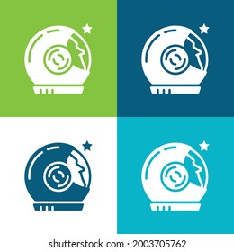 Astronaut Flat four color minimal icon set