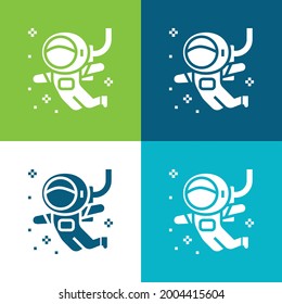 Astronautin Flat Vier Farbe minimale Icon Set