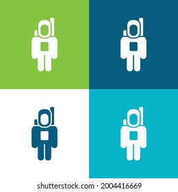 Astronaut Flat four color minimal icon set