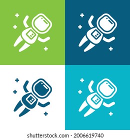 Astronaut Flat four color minimal icon set