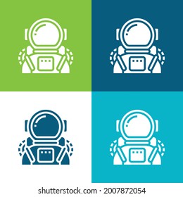 Astronaut Flat four color minimal icon set