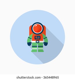 Astronaut flat  icon with long shadow,eps10,