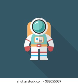 Astronaut flat  icon with long shadow,eps10,