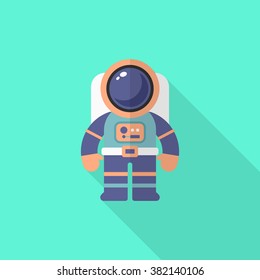 Astronaut flat  icon with long shadow,eps10,