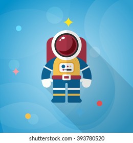 Astronaut flat  icon with long shadow,eps10,