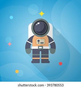 Astronaut flat  icon with long shadow,eps10,