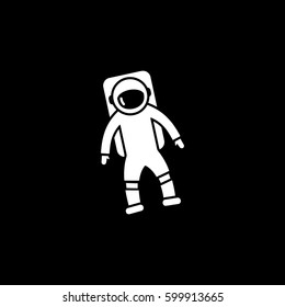 Astronaut Flat Icon On Black Background
