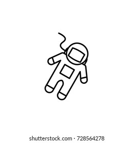 Astronaut Flat Icon On White Background