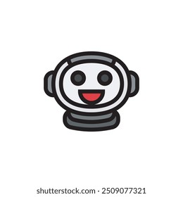 Icono plano de astronauta, ilustración de diseño de Vector de icono de robot aislado sobre fondo blanco. 