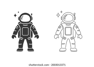 Astronaut Flat Icon Set Vector illustration